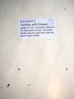 "Fantasy with Flowers 191", Mixed Media, paper, 59x42cm, Unframed