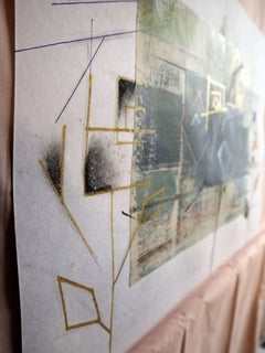 "Fantasía con flores 194", Técnica mixta, papel, 59x42cm, Sin enmarcar