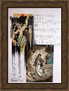 "Fantasy with Flowers 197", Mixed Media, paper, 59x42cm, Unframed