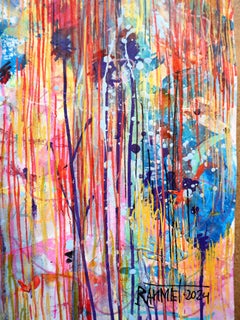 "Fantasy with Flowers 198", Mixed Media, paper, 59x42cm, Unframed