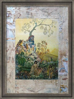 "Fantasy with Flowers 204 (Temptation)" Mixed , paper, 59x42cm, Unframed