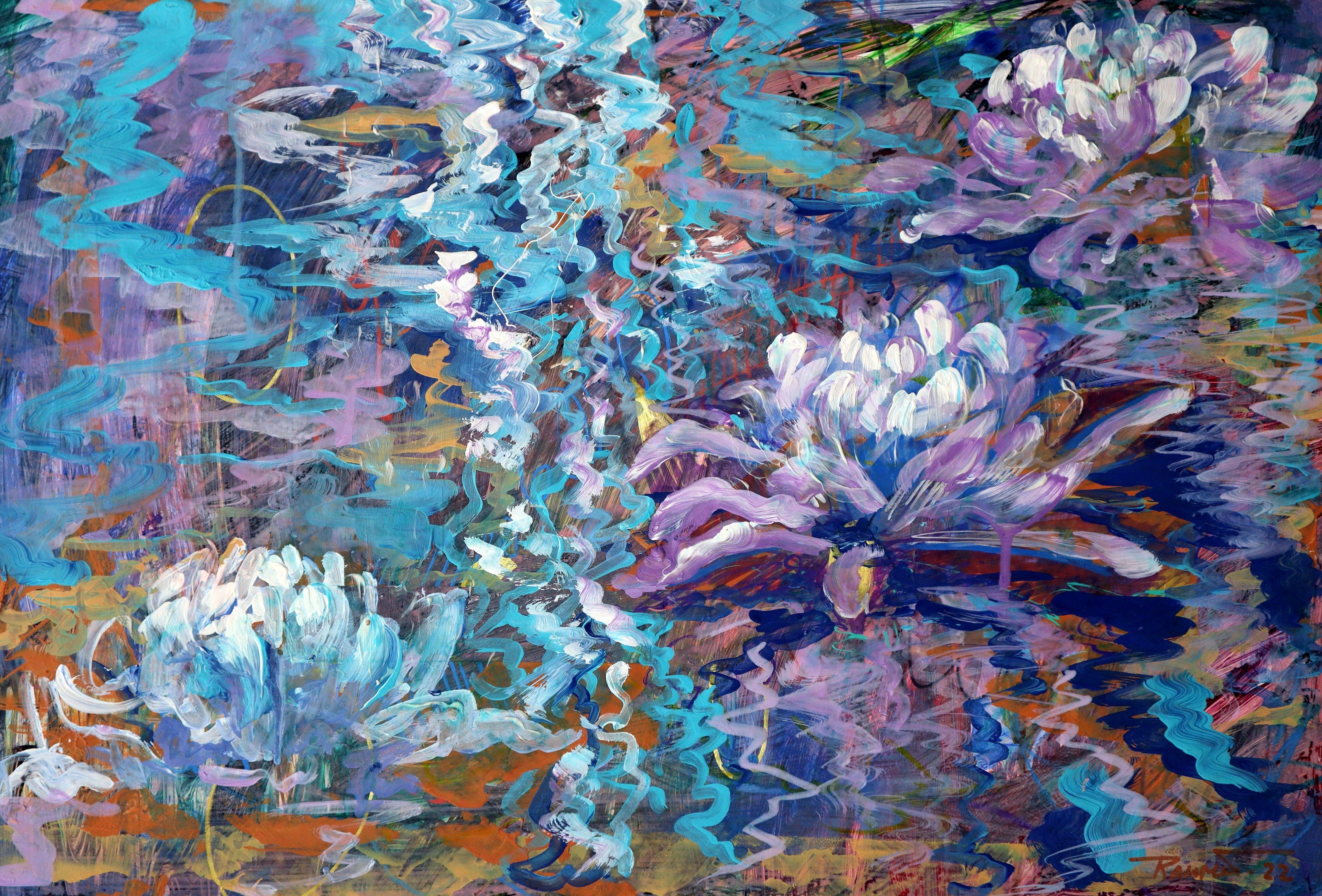 Fantasia con fiori 21 - Still-Life Painting Grigio di RAKHMET REDZHEPOV (RAMZI)