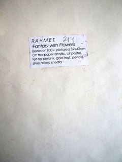 "Fantasy with Flowers 214" Mixed , paper, 59x42cm, Unframed