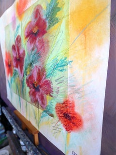 "Fantasy with Flowers 215" Mixed , paper, 59x42cm, Unframed