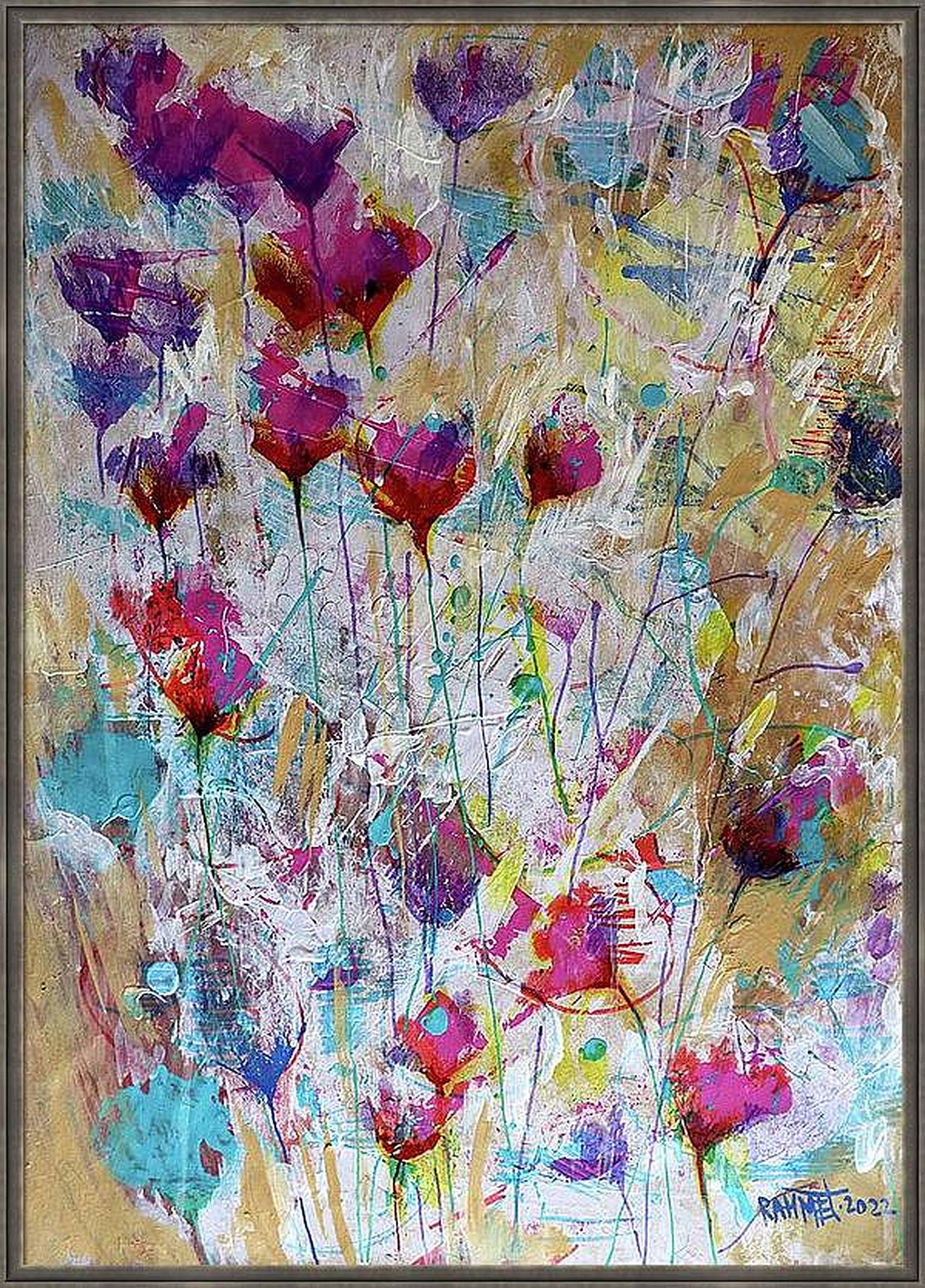 Fantasie mit Blumen 22 (Expressionismus), Painting, von RAKHMET REDZHEPOV (RAMZI)