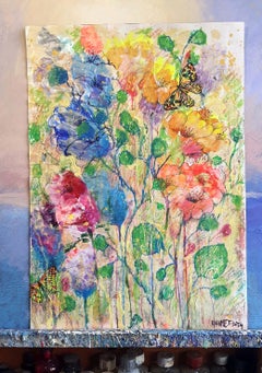 "Fantasy with Flowers 222" Mixed , paper, 59x42cm, Unframed
