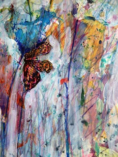 "Fantasy with Flowers 229" Mixed , paper, 59x42cm, Unframed