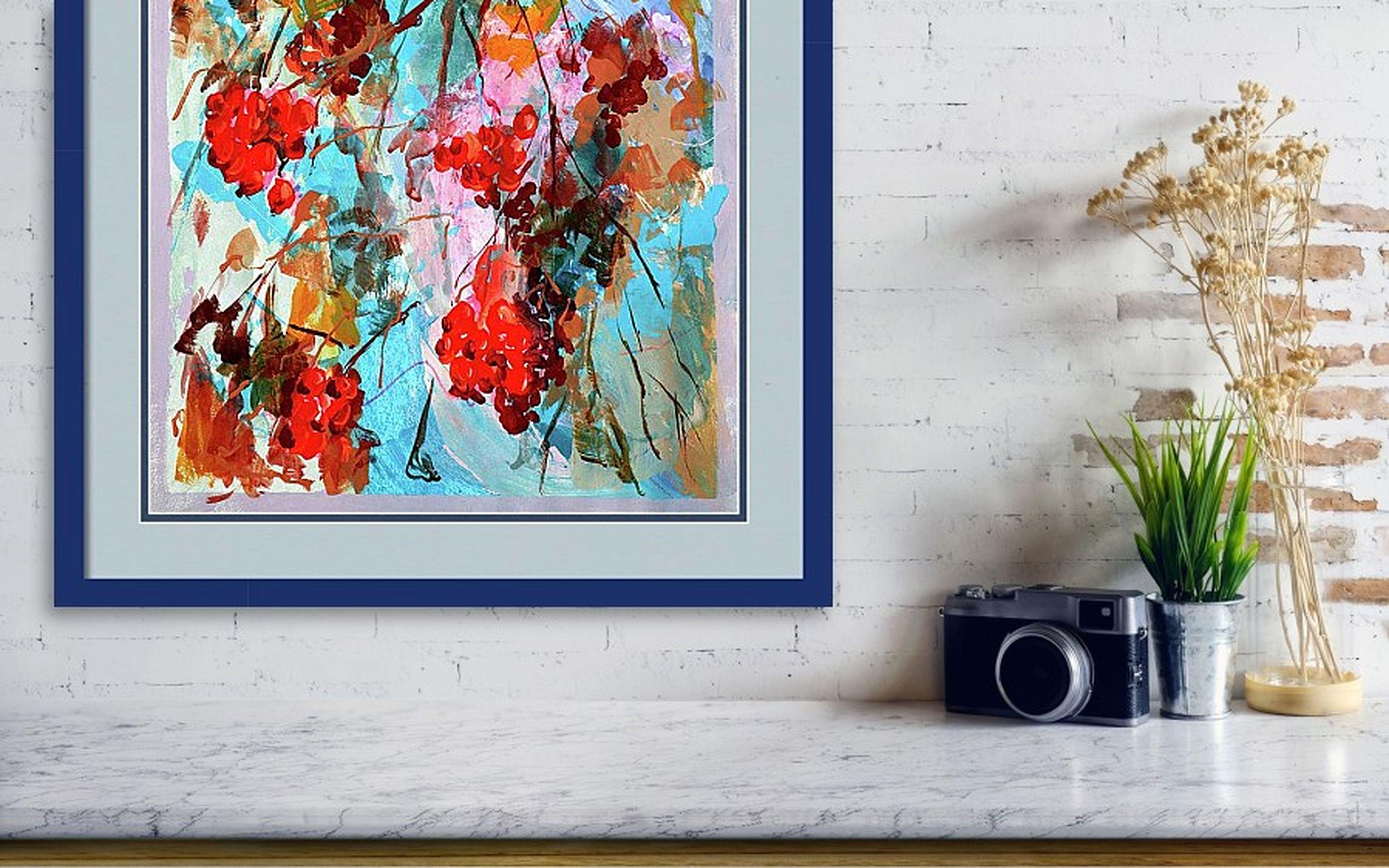 Fantasie mit Blumen 23 (Braun), Abstract Painting, von RAKHMET REDZHEPOV (RAMZI)