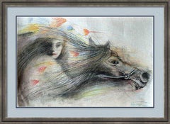 "Fantasy with Flowers 231" mixed , paper, 59x42cm, unframed