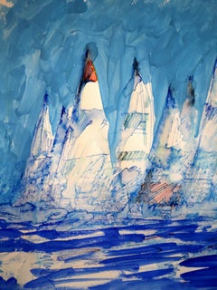 "Fantasy with Flowers 234" mixed , paper, 59x42cm, unframed