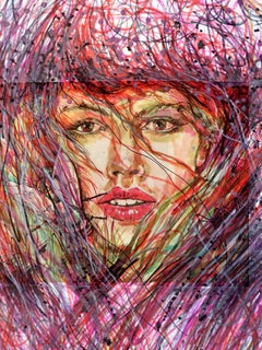 "Fantasy with Flowers 239" mixed , paper, 59x42cm, unframed