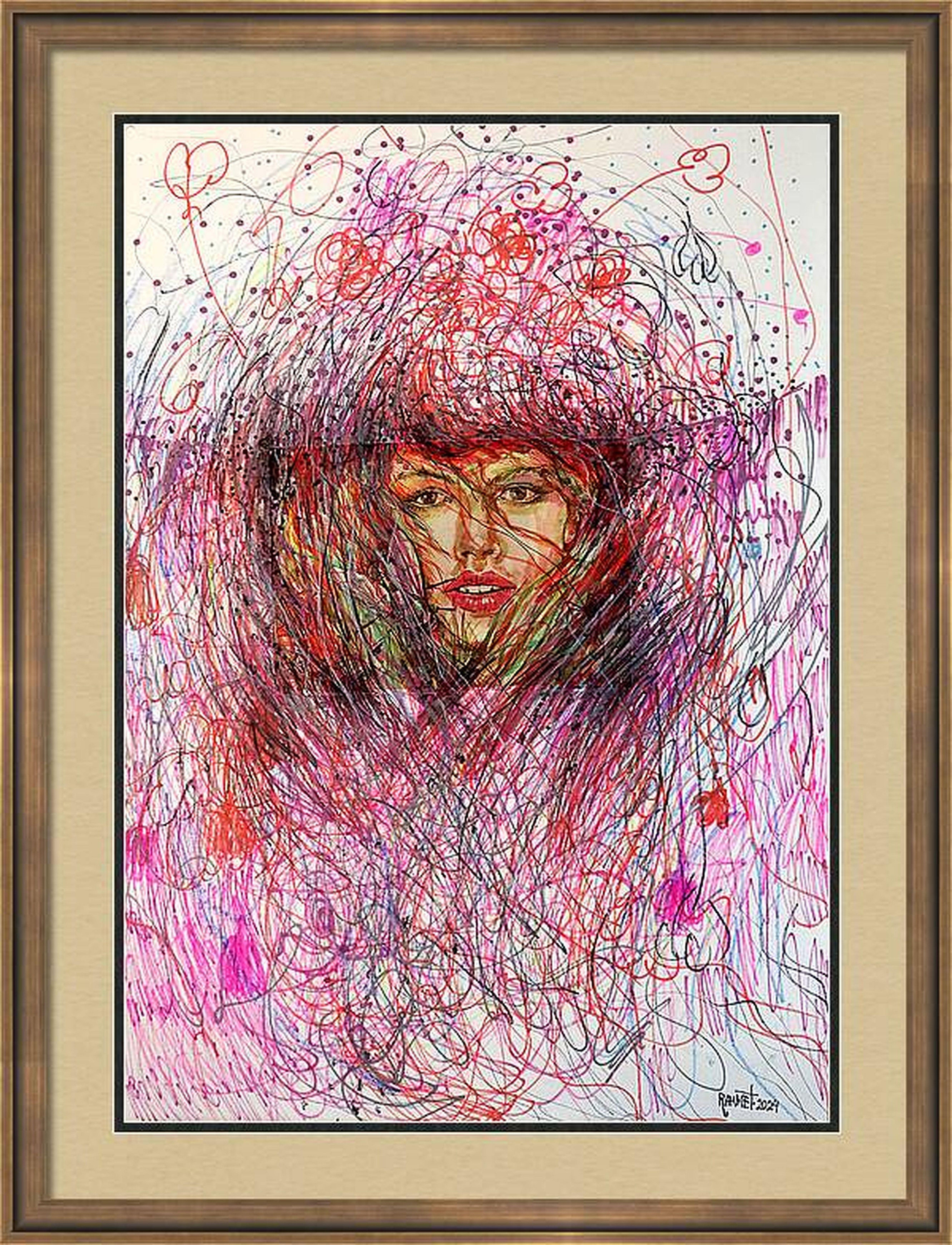 "Fantasy with Flowers 239" mixed , paper, 59x42cm, unframed