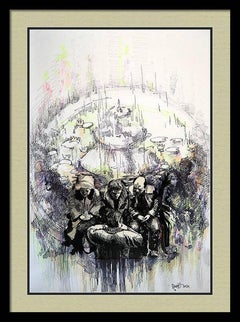 "Fantasy with Flowers 241" mixed , paper, 59x42cm, unframed