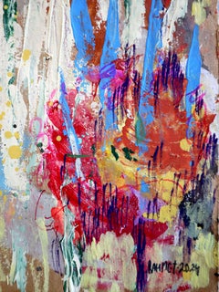 "Fantasy with Flowers 243" mixed , paper, 59x42cm, unframed