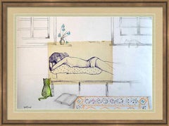 "Fantasy with Flowers 248" mixed , paper, 59x42cm, unframed