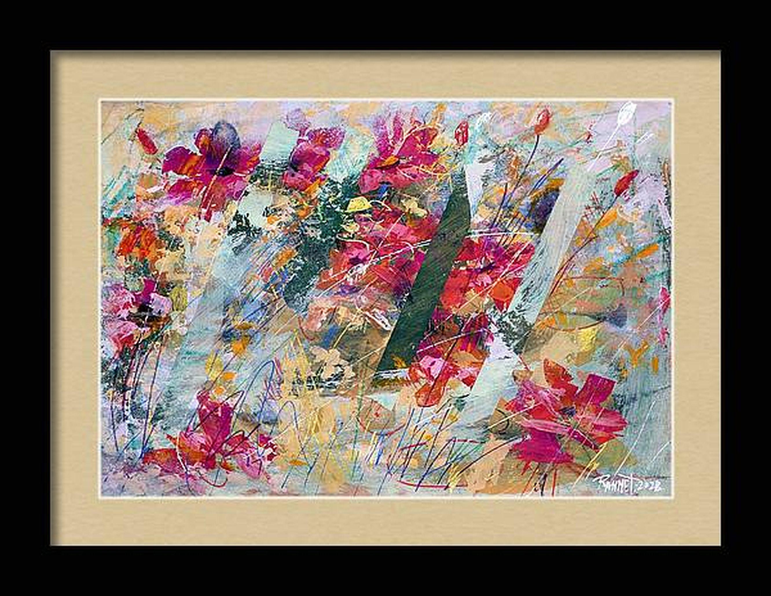 Fantasía con flores 25 - Abstract Painting Marrón de RAKHMET REDZHEPOV (RAMZI)