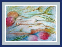 Fantasy with Flowers 251: Mixed Media Painting on Paper, 59x42cm