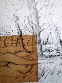 Fantasy with Flowers 254: Mixed Media Painting on Paper, 59x42cm