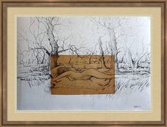 Fantasy with Flowers 254: Mixed Media Painting on Paper, 59x42cm