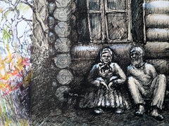 Fantasy with Flowers 258: Mixed Media Painting on Paper, 59x42cm