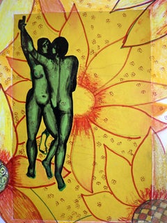 Fantasy with Flowers 259: Mixed Media Painting on Paper, 59x42cm