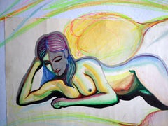 Fantasy with Flowers 261: Mixed Media Painting on Paper, 59x42cm