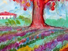 Fantasy with Flowers 267: Mixed Media Painting on Paper, 59x42cm