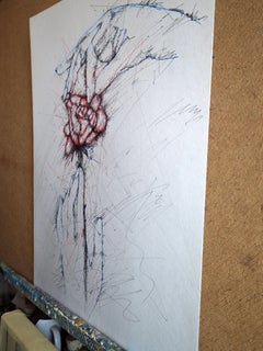 Fantasy with Flowers 268: Mixed Media Painting on Paper, 59x42cm