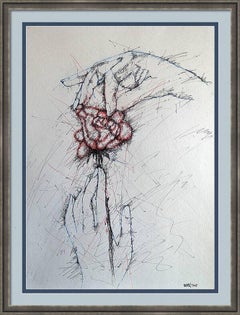 Fantasy with Flowers 268: Mixed Media Painting on Paper, 59x42cm