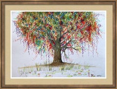 Fantasy with Flowers 269: Mixed Media Painting on Paper, 59x42cm