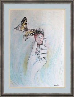 Fantasy with Flowers 270: Mixed Media Painting on Paper, 59x42cm