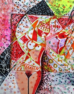 Fantasy with Flowers 271: Mixed Media Painting on Paper, 59x42cm