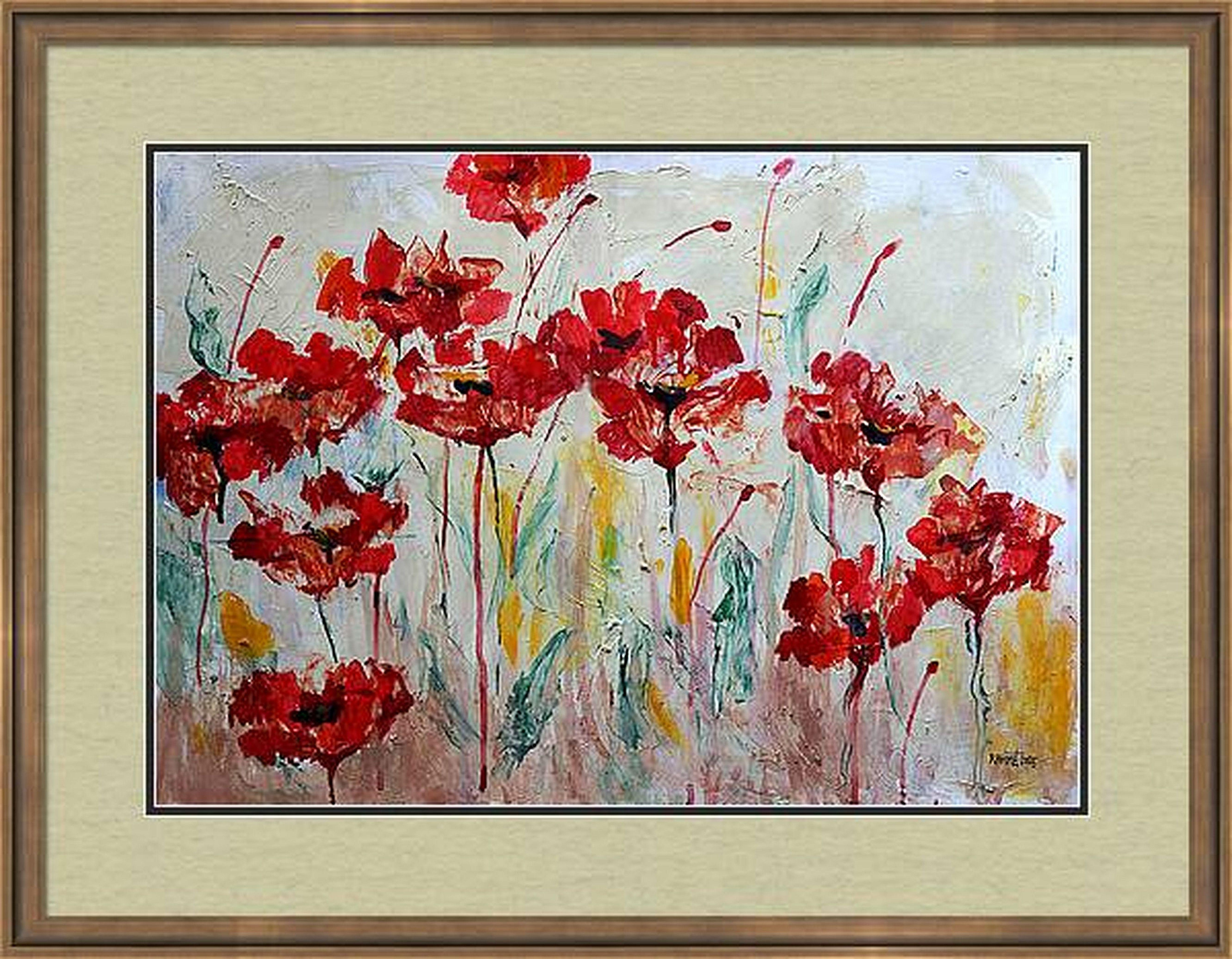 Fantasy with Flowers 273: Mixed Media Painting on Paper, 59x42cm
