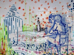 Fantasy with Flowers 276: Mixed Media Painting on Paper, 59x42cm