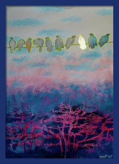 Fantasy with Flowers 278: Mixed Media Painting on Paper, 59x42cm