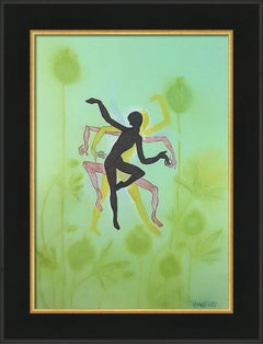 "Fantasy with Flowers 322" Mixed , paper, 59x42cm, Unframed