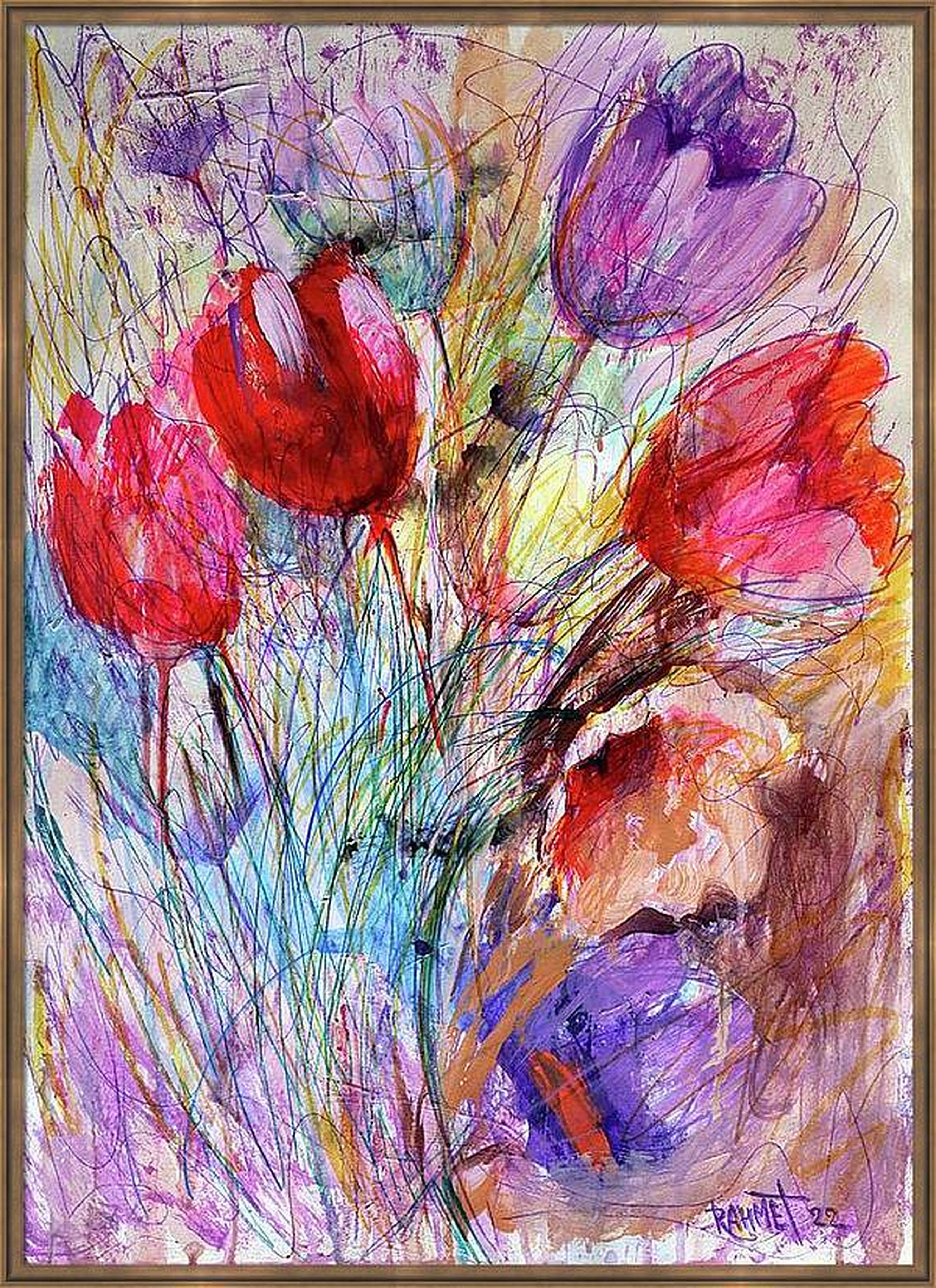 Fantasie mit Blumen 33 – Painting von RAKHMET REDZHEPOV (RAMZI)