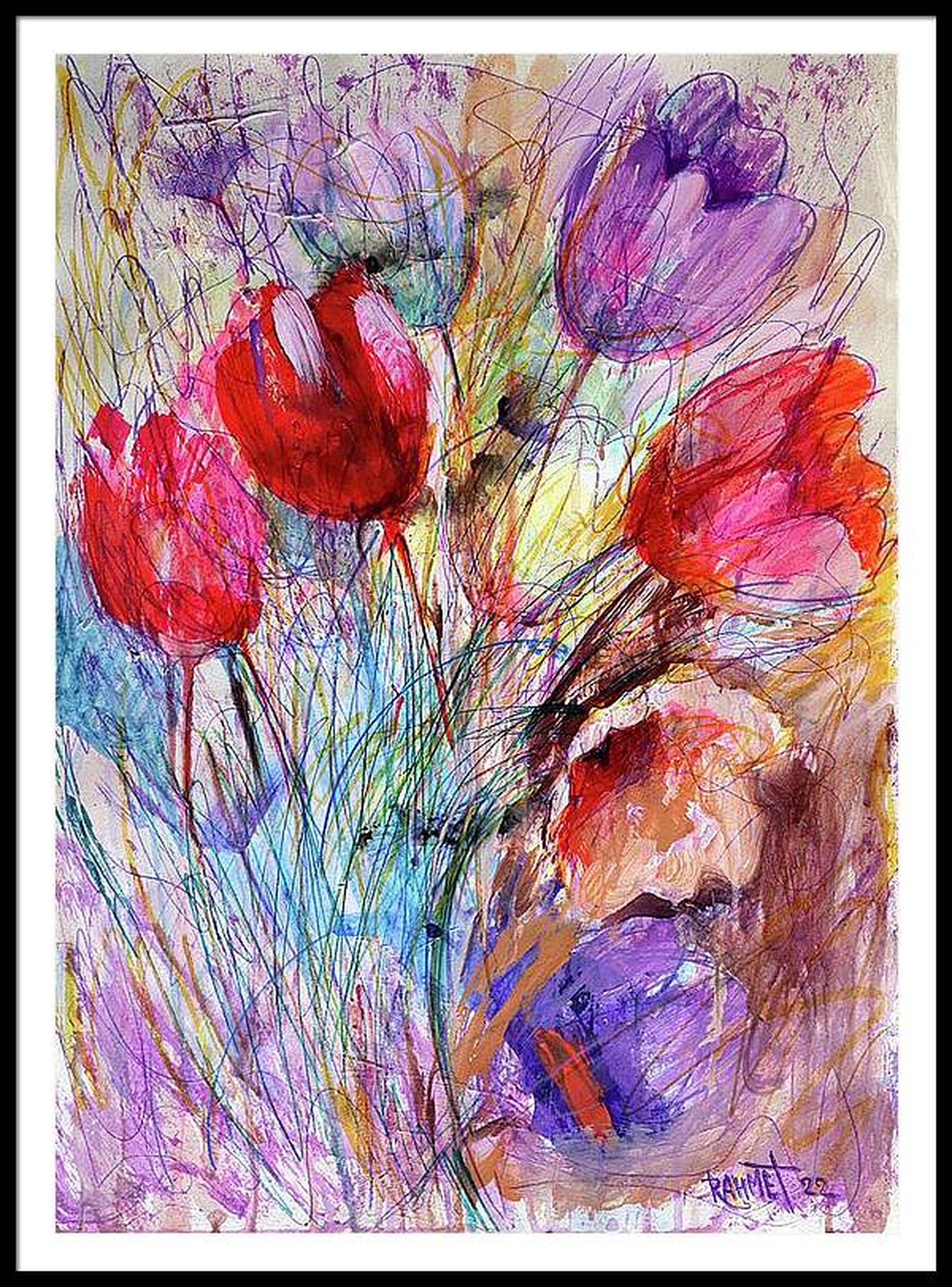 Fantasie mit Blumen 33 (Braun), Landscape Painting, von RAKHMET REDZHEPOV (RAMZI)