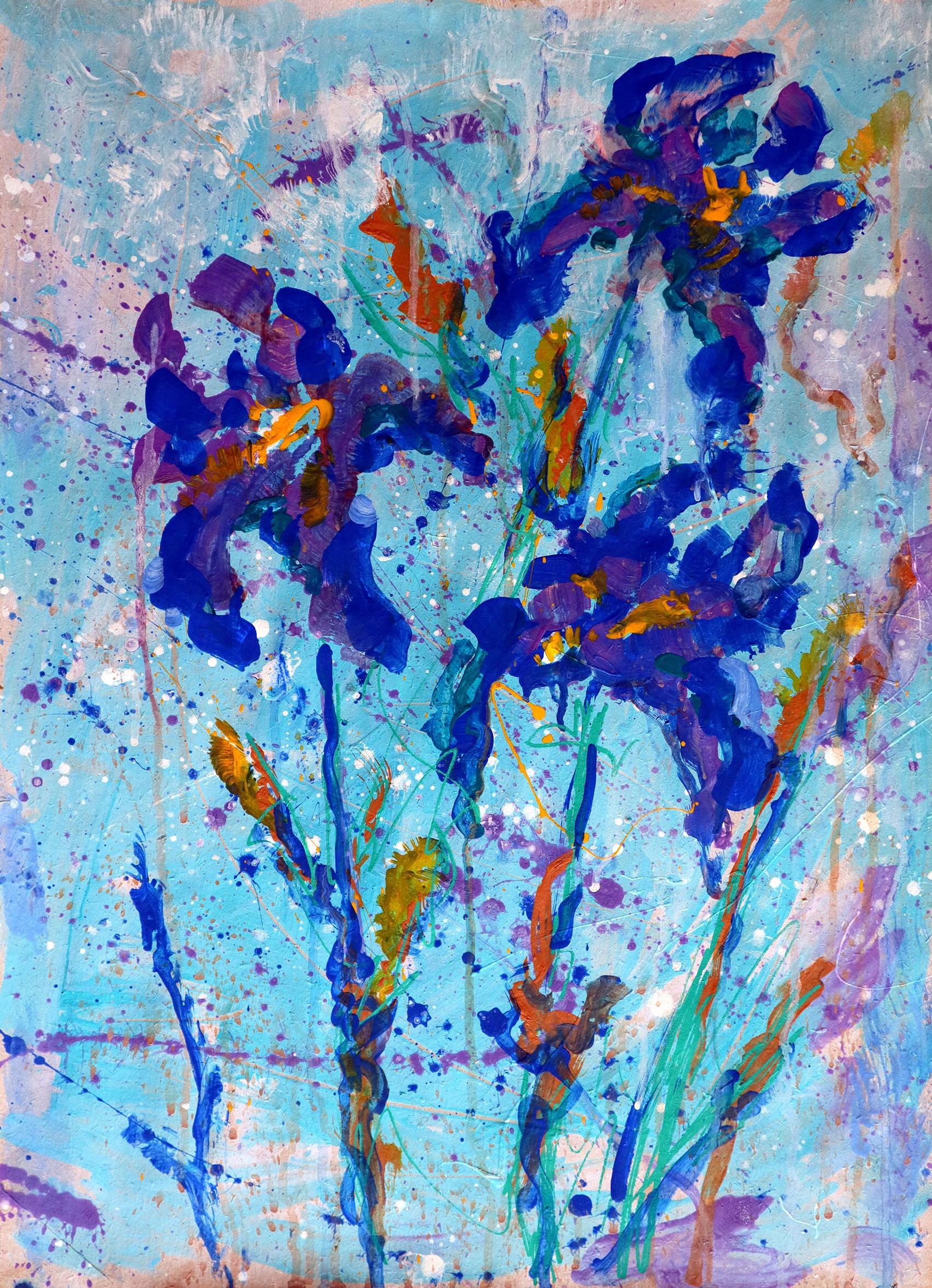 RAKHMET REDZHEPOV (RAMZI) Abstract Painting – Fantasie mit Blumen 34