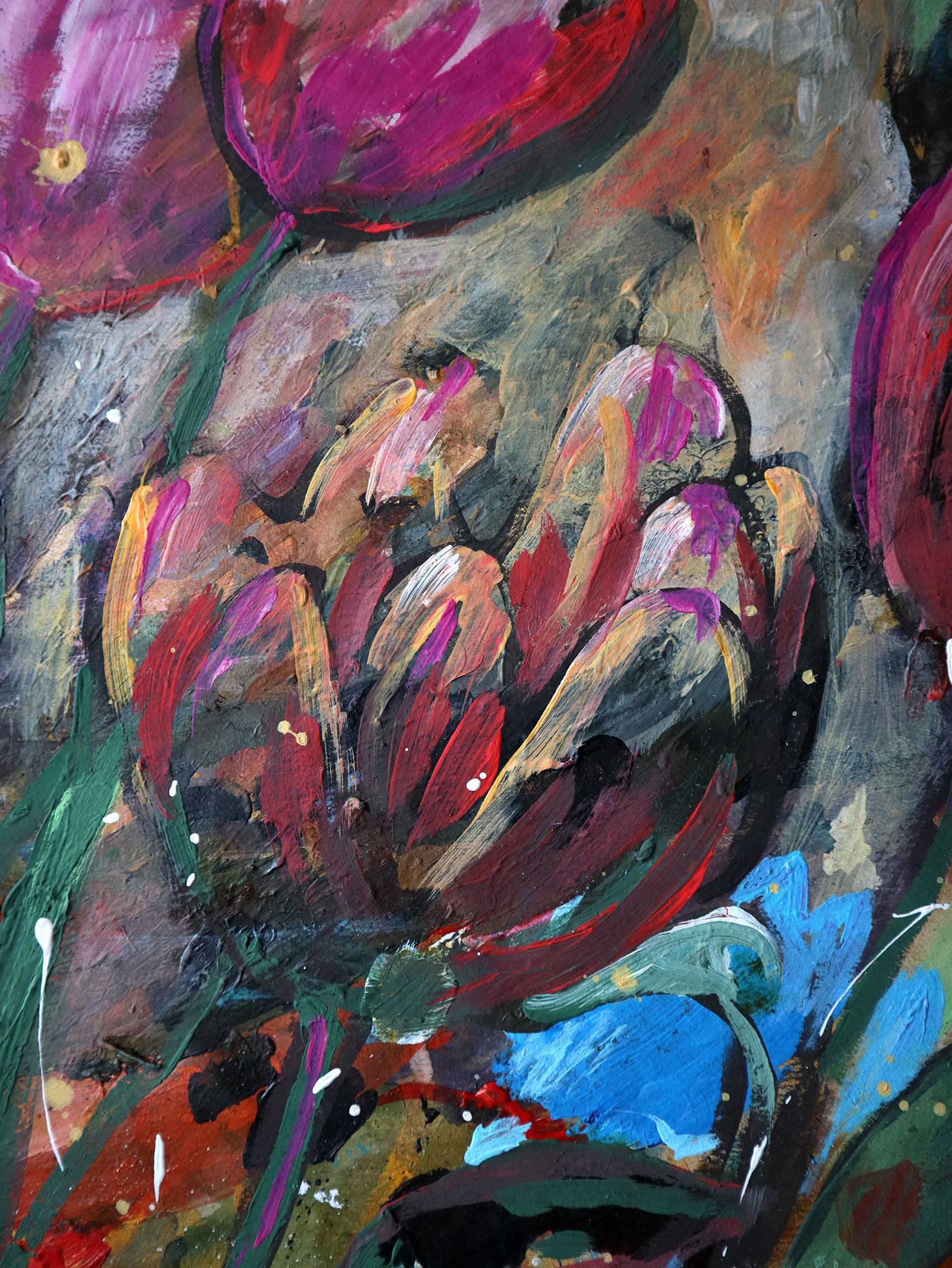 Fantasie mit Blumen 37 (Expressionismus), Painting, von RAKHMET REDZHEPOV (RAMZI)