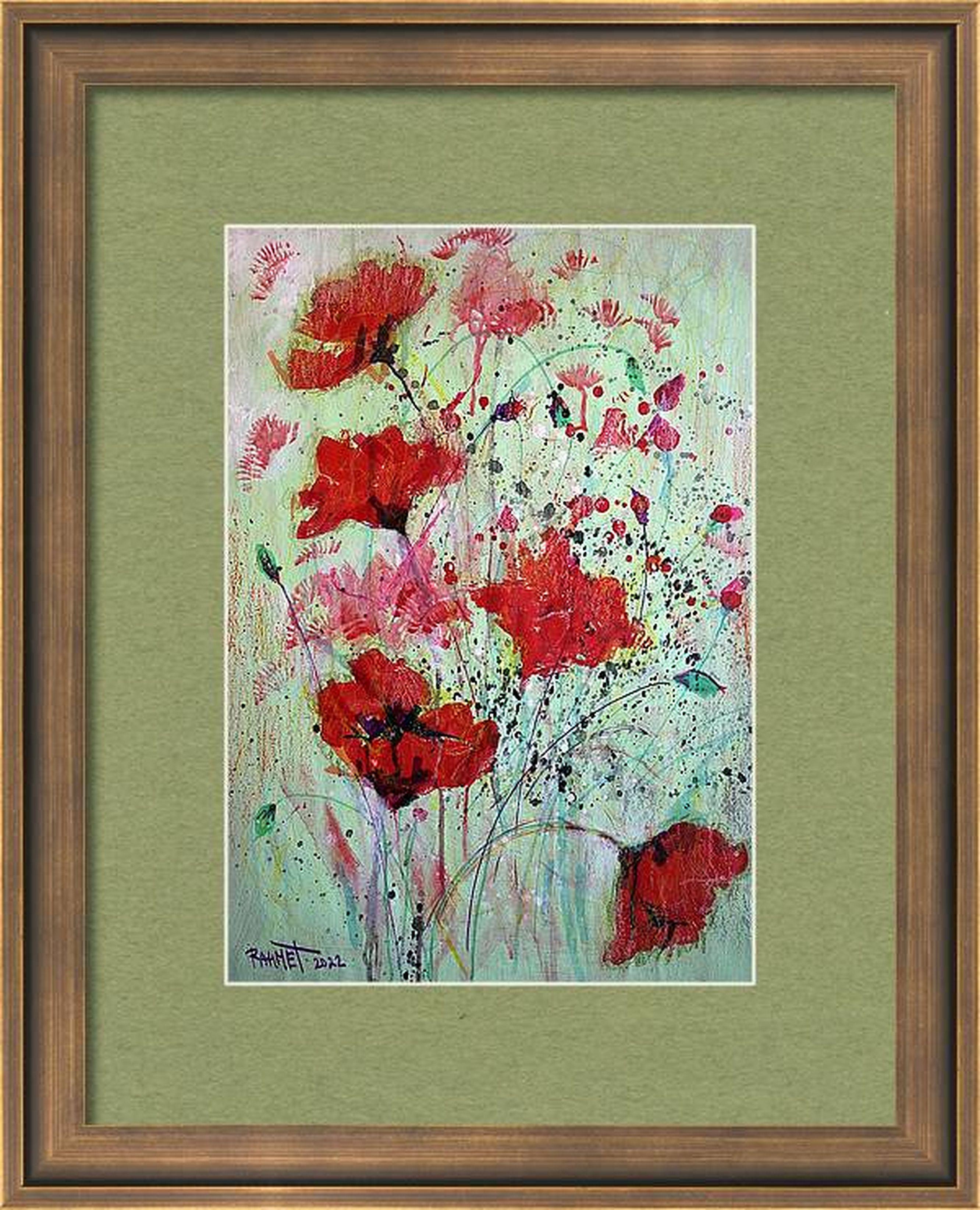 Fantasie mit Blumen 40 (Expressionismus), Painting, von RAKHMET REDZHEPOV (RAMZI)
