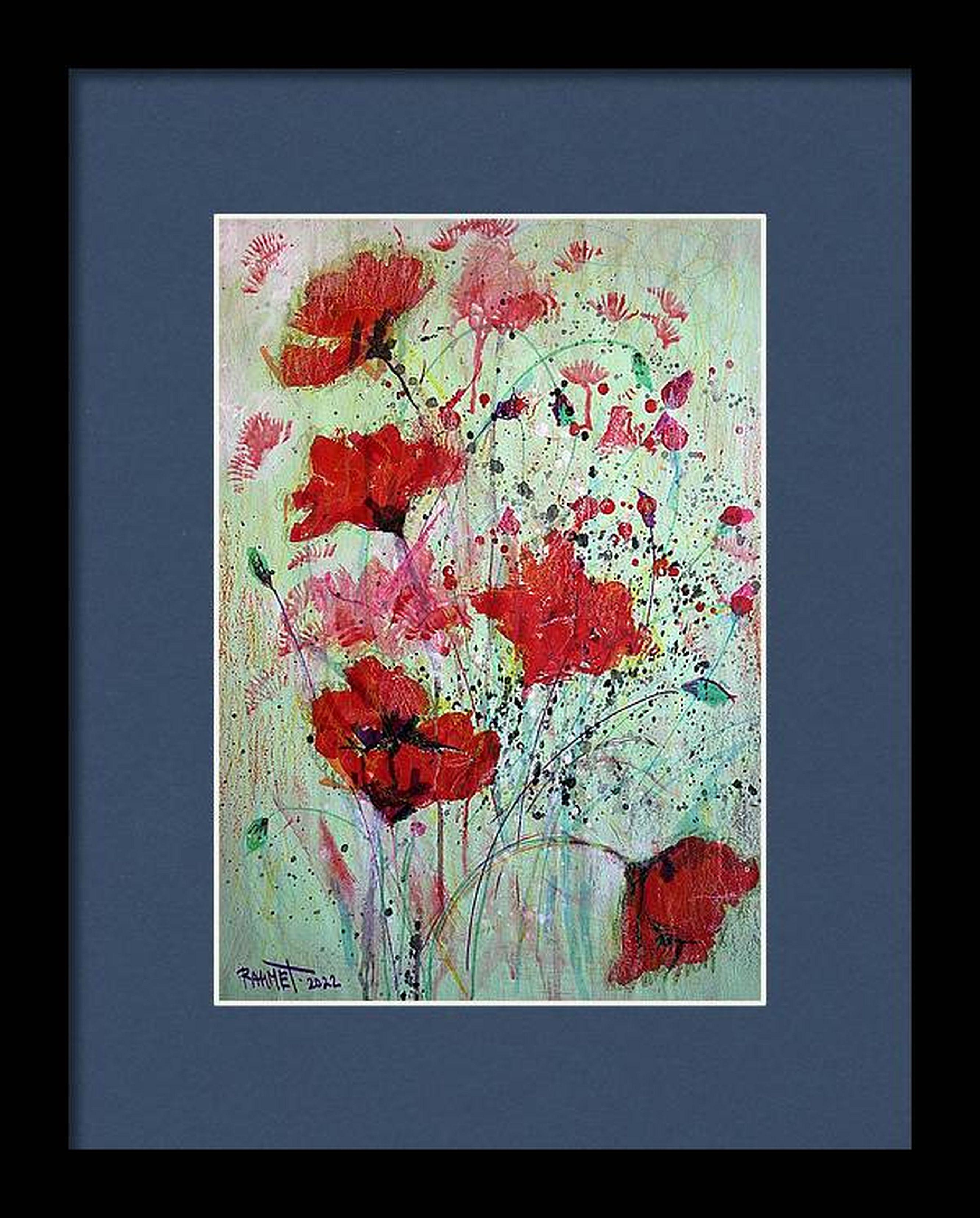 Fantasie mit Blumen 40 (Grau), Landscape Painting, von RAKHMET REDZHEPOV (RAMZI)
