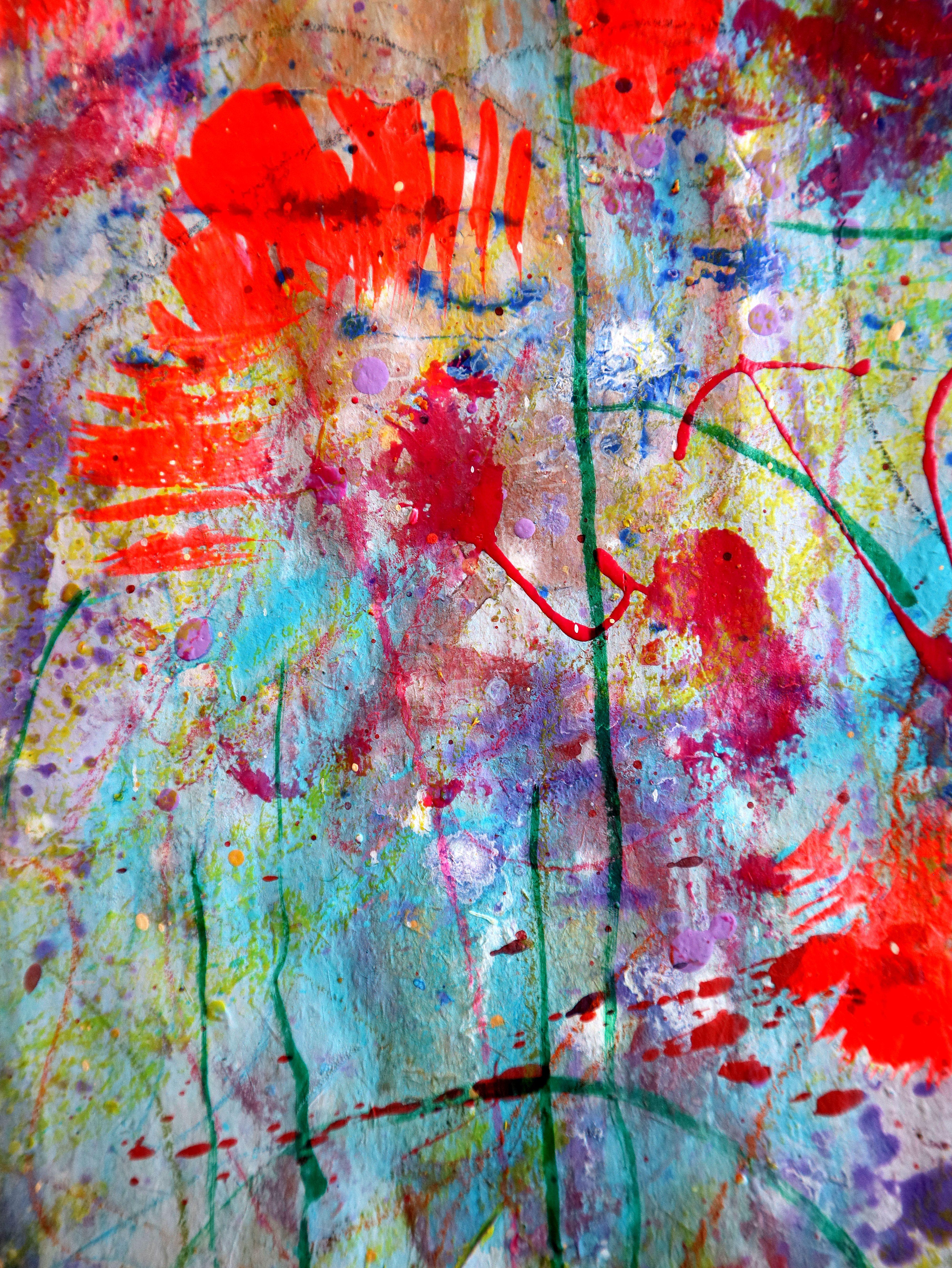 Fantasy with Flowers 42 - Expressionist Painting by RAKHMET REDZHEPOV (RAMZI)