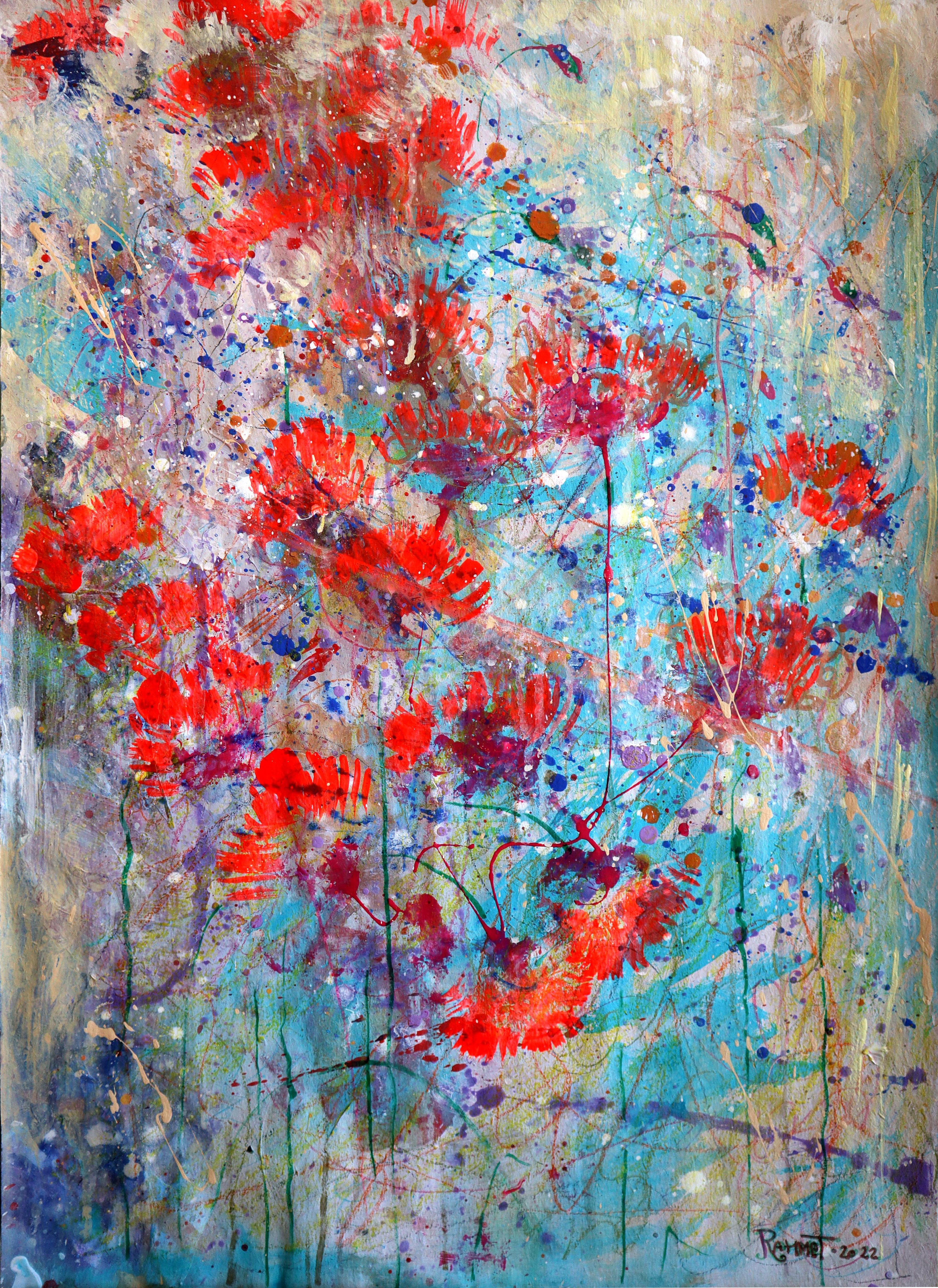 RAKHMET REDZHEPOV (RAMZI) Abstract Painting - Fantasy with Flowers 42