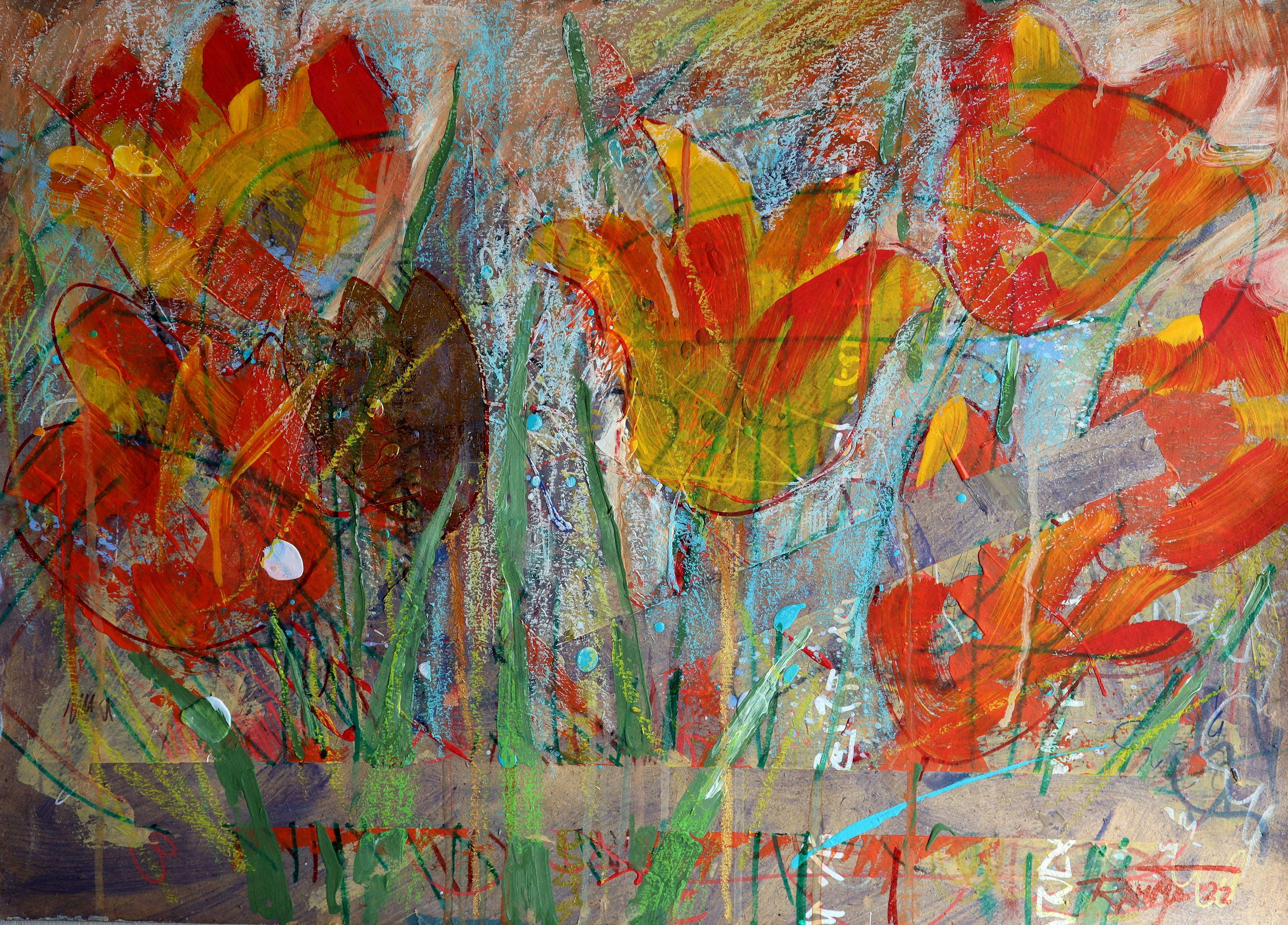 Fantasy with Flowers 46 - Painting by RAKHMET REDZHEPOV (RAMZI)