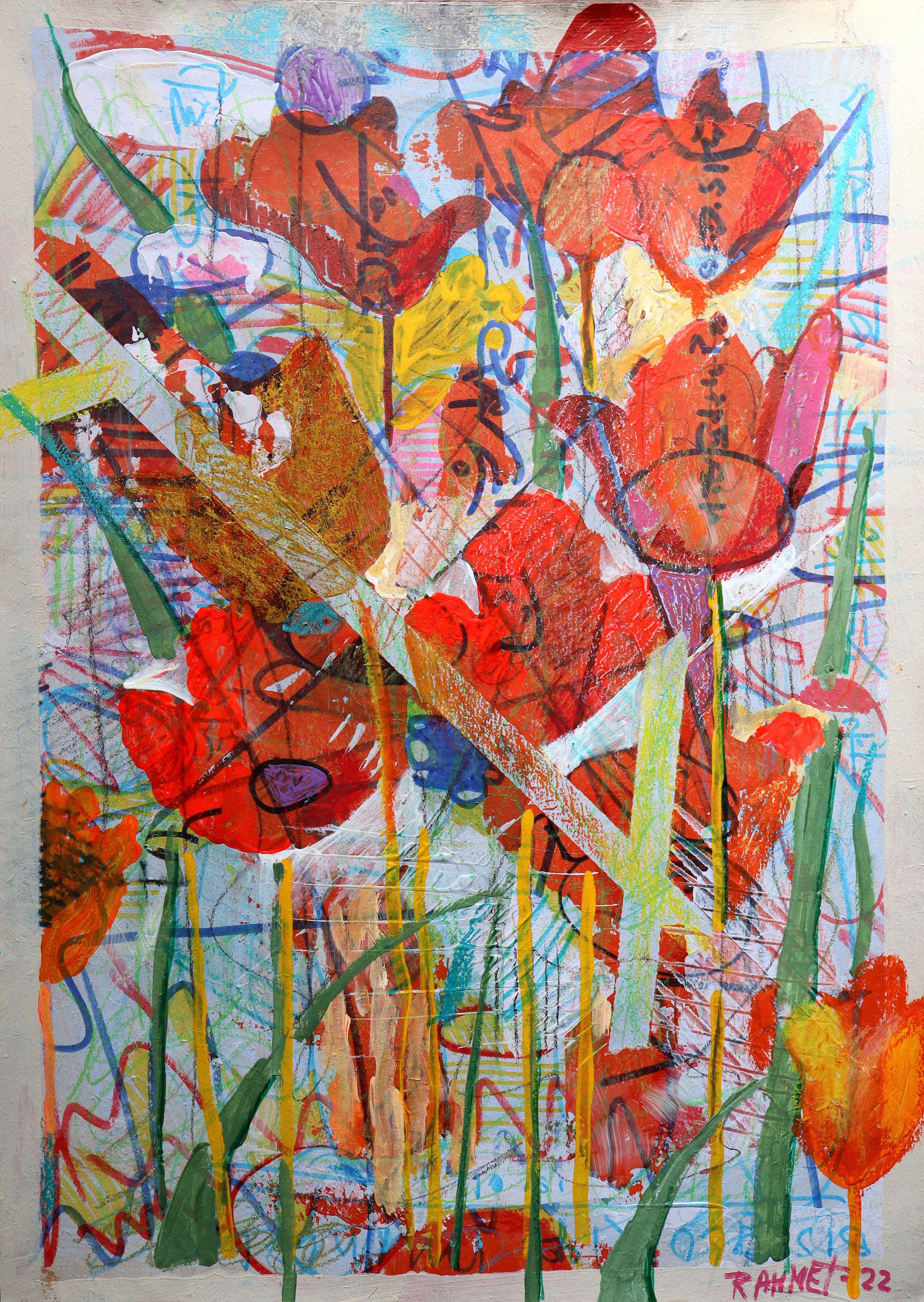 RAKHMET REDZHEPOV (RAMZI) Abstract Painting - Fantasy with Flowers 47