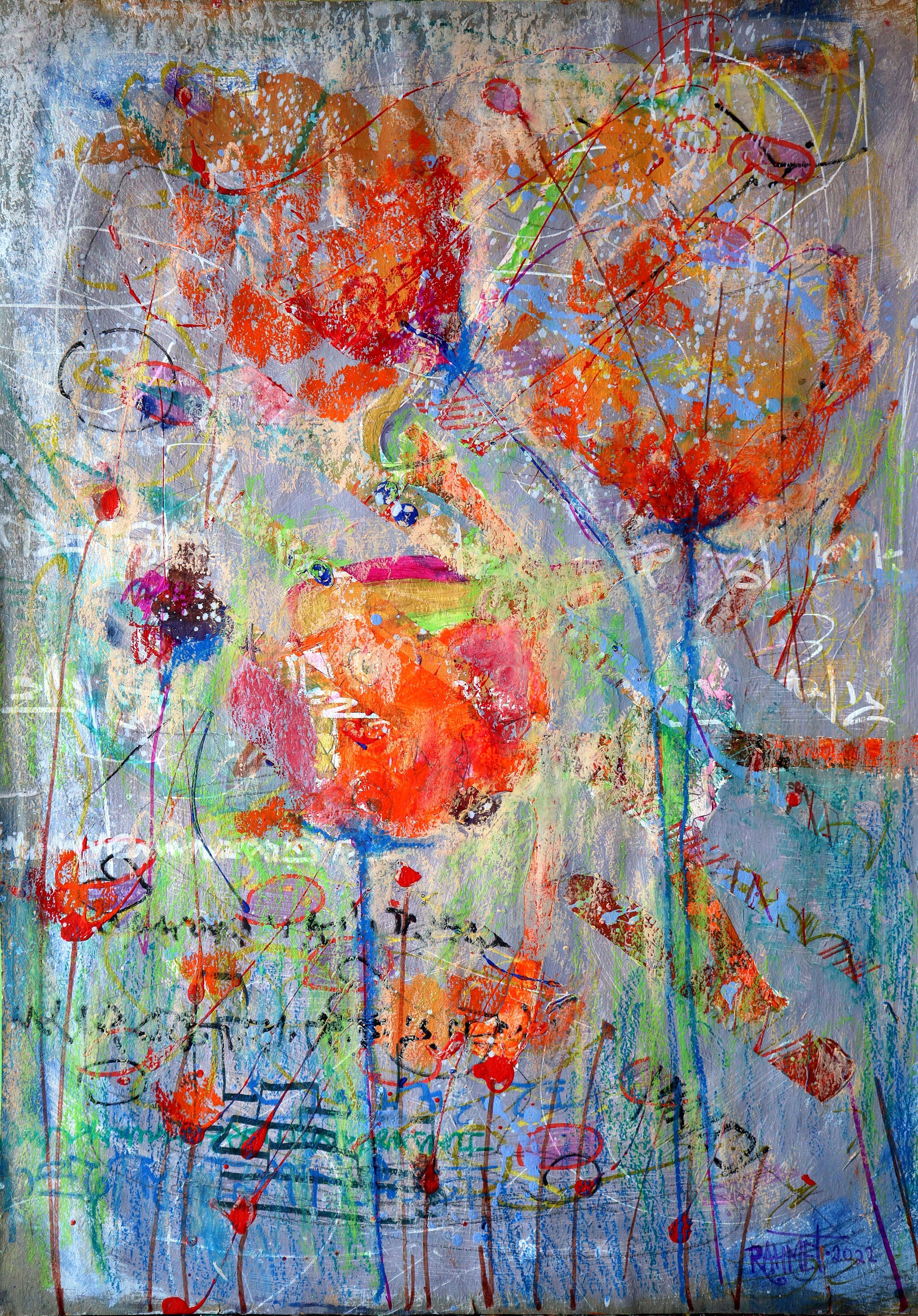 RAKHMET REDZHEPOV (RAMZI) Abstract Painting - Fantasy with Flowers 50