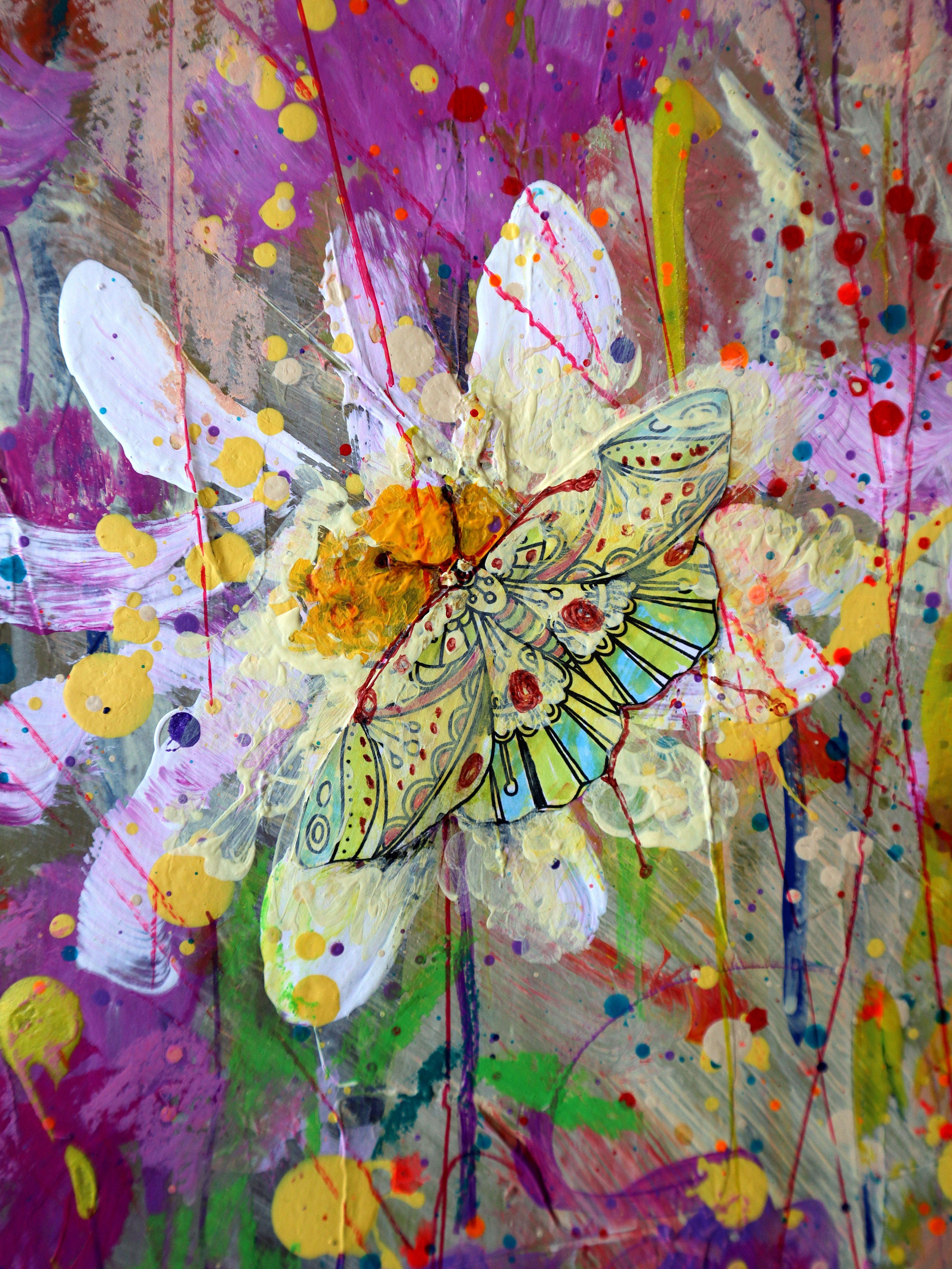 Fantasy with Flowers 56 - Expressionist Painting by RAKHMET REDZHEPOV (RAMZI)