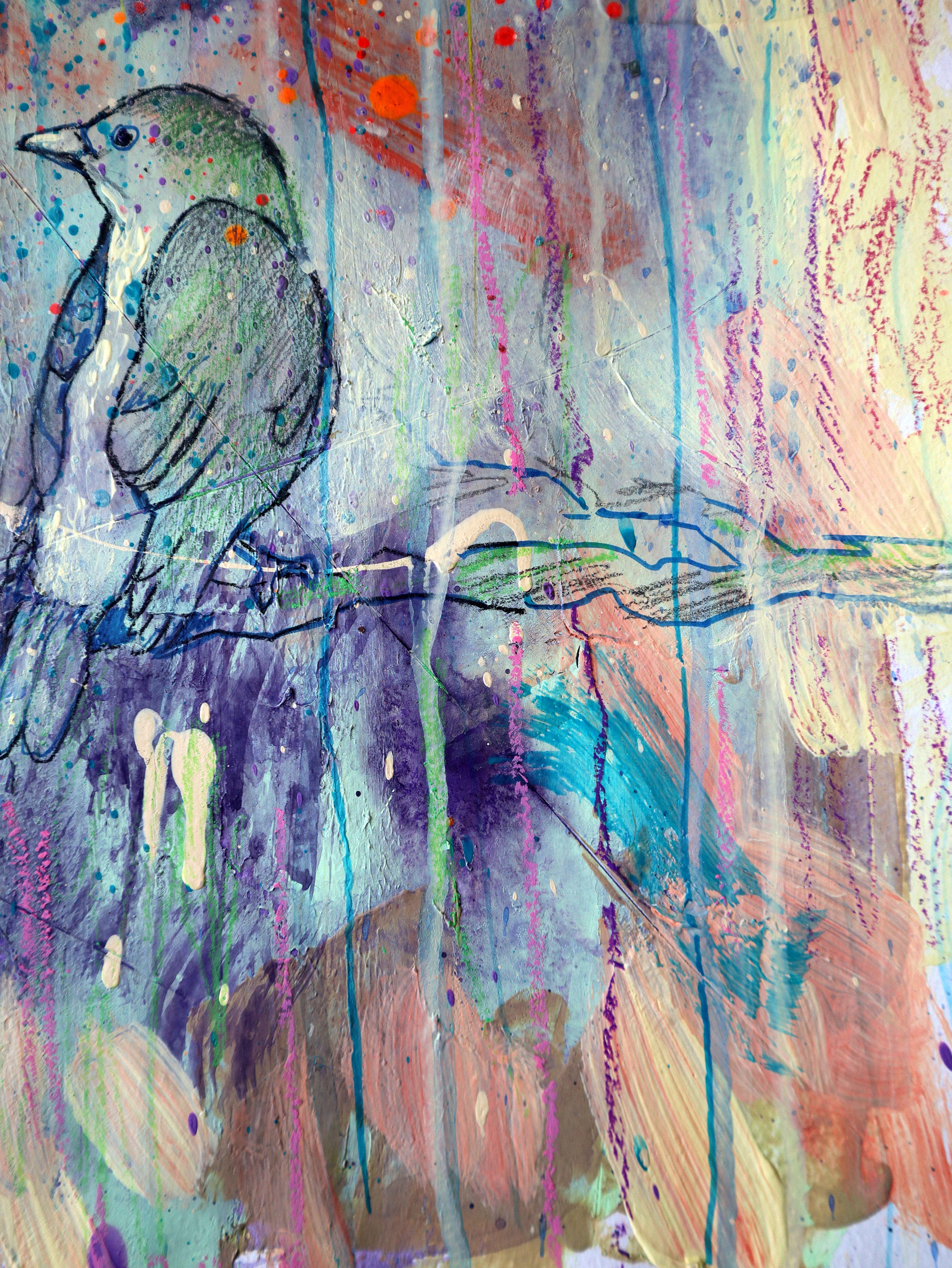 Fantasy with Flowers 57 - Expressionist Painting by RAKHMET REDZHEPOV (RAMZI)