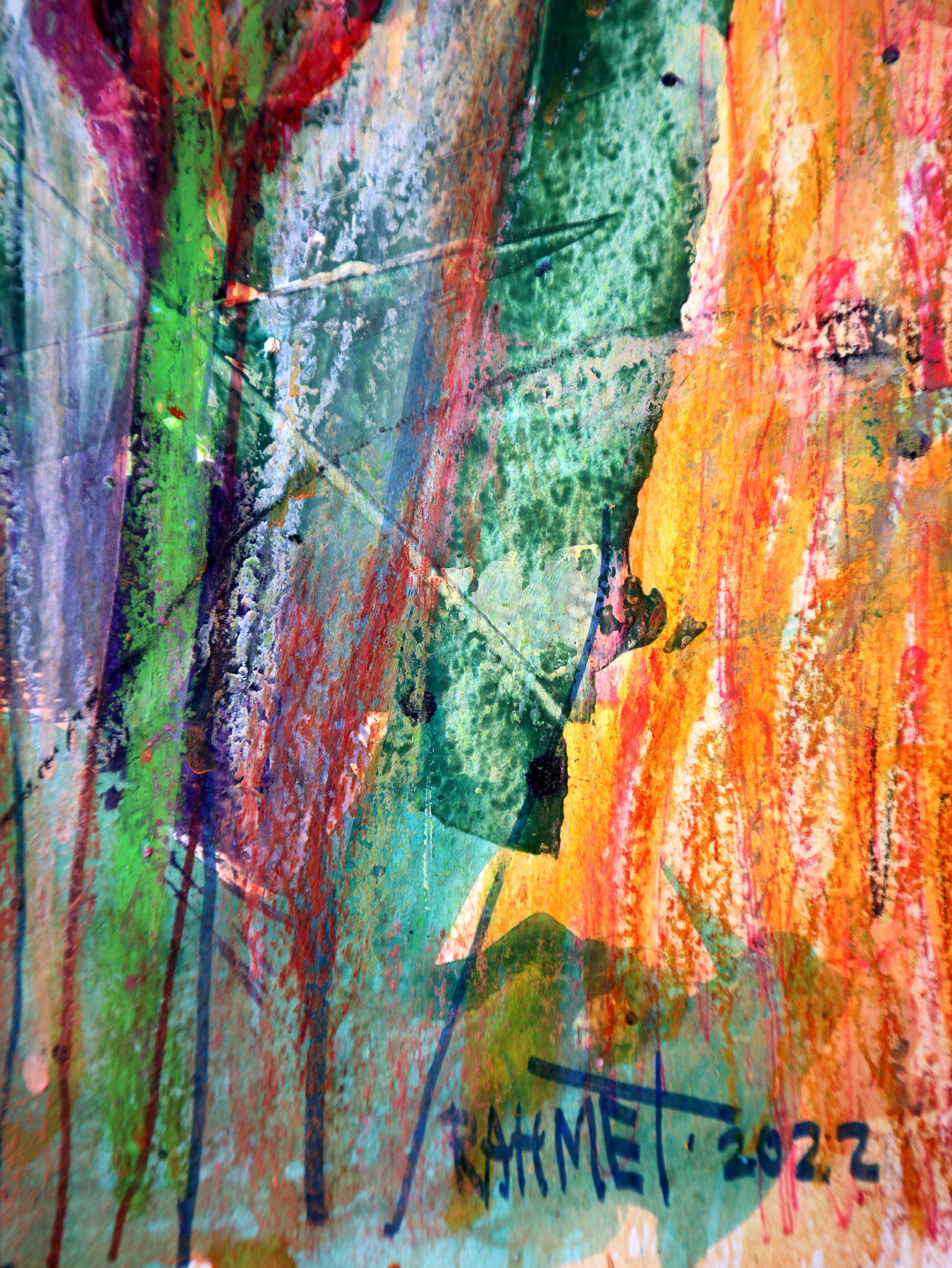 Fantasy with Flowers 59 - Expressionist Painting by RAKHMET REDZHEPOV (RAMZI)